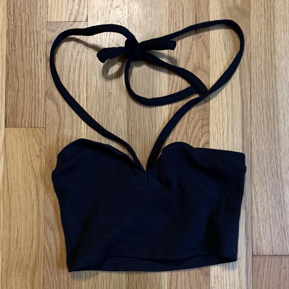 Zara Black Strapless Crop Top